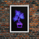 Violet Tropical Plant Wall Art, Potted Plant Wall Decor. Nature Art, Minimalist Print, Wall Decor, Canvas Print, Wall Art, Framed Canvas