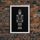 Nutcracker Wall Decor, Outline Art, Christmas Art Print, White Art, Minimalist Print, Wall Decor, Canvas Print, Wall Art, Framed Canvas