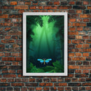 Dragonfly Wall Art, Nature Wall Decor, Woods, Trees, Green Art, Minimalist Print, Wall Decor, Canvas Print, Wall Art, Framed Canvas