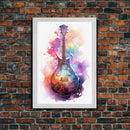 Lute Art, Stringed Instrument Print, Framed Canvas Art, Fantasy Decor, Art / Gift For The Bard Player