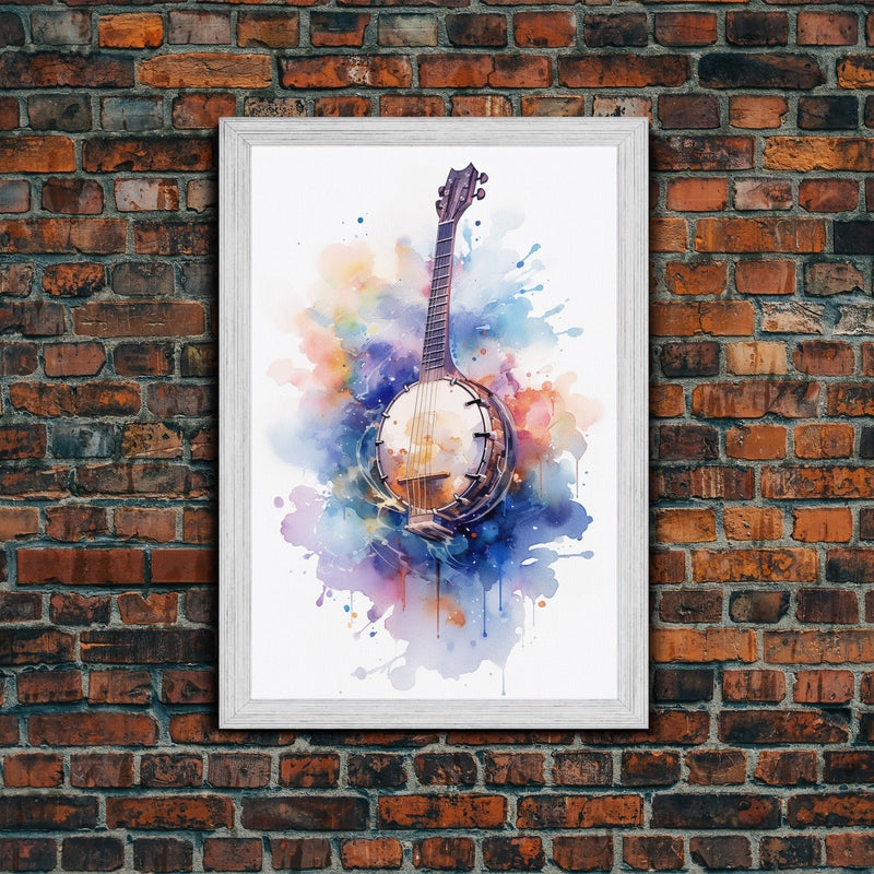 Banjo Gift, Banjo Wall Art Canvas Print, Country Music Art, Guitar Art, Banjo Poster Print, Banjo Gifts, Musical Art, Southern Music Decor