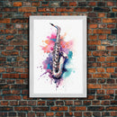 Bassett Clarinet Wall Art, Musician Gift, Framed Canvas Print, Clarinet Print, Musical Instrument Art, Gift For Musician, Graffiti Music Art