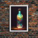 Miniature world in a bottle canvas print, high fantasy wall art, magical wall art, ready to hang wall art