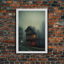 Spooky gloomy wall art, haunted house art, fine art poster print