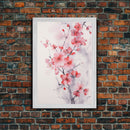 Cherry Blossom, Japanese Wall Art, Floral Wall Print, Nature Art, Canvas Print, Wall Art, Vertical Art, Modern Home Decor, Gift For The Home