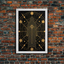 Tarot Card Art, Tarot Decor, Mystical Wall Art, Celestial Wall Art, Canvas Print, Wall Art, Vertical Print, Witchy Wall Art, Gothic Art