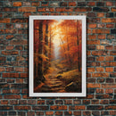 Fall Wall Art, Trees Wall Decor, Forest Wall Art, Canvas Print, Wall Art, Vertical Art, Housewarming Gift, Rustic Wall Art, Bedroom Prints