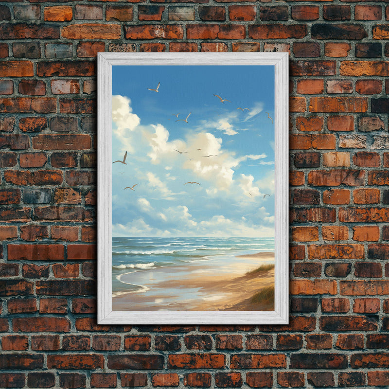 Beach Wall Print, Ocean Wall Art, Seashore, Seascape Art, Canvas Print, Wall Art, Vertical Art, Gifts For Grandma, Bedroom Prints