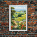 Countryside Wall Art, Wildflowers Wall Art, Meadow Wall Print, Canvas Print, Wall Art, Vertical Art, Country Wall Art, Landscape Art