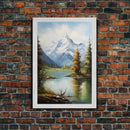 Lake Wall Art, Mountains Wall Print, Nature Landscape Print, Canvas Print, Wall Art, Vertical Art, Bedroom Prints, Home Decor Prints