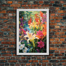 Flowers Wall Print, Floral Art, Calla Lily Print, Spring Art, Canvas Print, Wall Art, Vertical Art, Congratulations Gift, Country Home Art