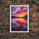 Lake Wall Art, Water Reflection, Landscape Wall Art, Sunset Wall Art, Canvas Print, Wall Art, Vertical Art, Nature Wall Art, Wall Hanging