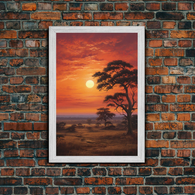 African Wall Art, Savannah Wall Art, Canvas Print, Wall Art, Vertical Art, Landscape Print, Retirement Gifts, Apartment Wall Decor, RV Decor