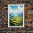 Mountains Wall Art, Valley Art, River Wall Print, Canvas Print, Wall Art, Vertical Art, Realtor Thank You, Home Wall Decor, Dorm Room Art