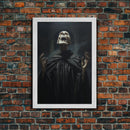Macabre Decor, Framed Canvas Print, Halloween Wall Art, The Haunted Opera Singer, Dark Academia, Gothic Halloween Decor