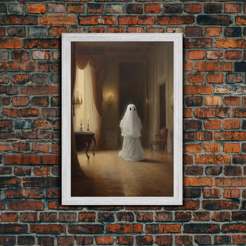 Victorian Ghost Halloween Decor, Digital Art Canvas Print, Canvas Print, Spooky Ghost Wall Art, Fall Decoration, Halloween Wall Art