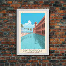 Dry Tortugas National Park Florida Travel Art, National Park Print, Minimalist Travel Art, Midcentury Modern Style Landscape Painting