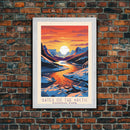 Gates Of The Arctic  National Park Travel Art, National Park Print, Minimalist Travel Art, Midcentury Modern Style Landscape Painting