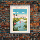 Everglades National Park Florida Travel Art, National Park Print, Minimalist Travel Art, Midcentury Modern Style Landscape Painting