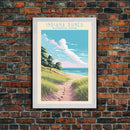 Indiana Dunes National Park Travel Poster Art, Canvas Print Wall Art, Indiana Travel Art, Midcentury Modern Travel Decor, Wall Art
