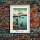 Lake Clark National Park Alaska Travel Art, National Park Print, Minimalist Travel Art, Midcentury Modern Style Landscape Painting