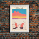 White Sands National Park New Mexico Travel Art, National Park Print, Minimalist Travel Art, Midcentury Modern Style Landscape Painting