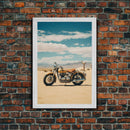 Motorcycle Wall Art, Man Cave Wall Art, Canvas Print, Wall Hanging, Portrait Art, Gift For Friend, Tiny House Decor, Home Decor Prints