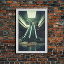 Escalator, Abandoned Building, Moody Wall Art, Horror Art Print, Canvas Print, Wall Hanging, Portrait Art, Nerdy Home Decor, Bedroom Prints