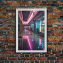 Photo Of A 1980s Mall, Framed Canvas Print, Liminal Spaces, Vaporwave Aesthetic Wall Art, Game Room Decor