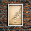 Dubai UAE map print poster or framed canvas, Dubai map print poster canvas, Dubai city map print poster canvas, Vintage Travel Art