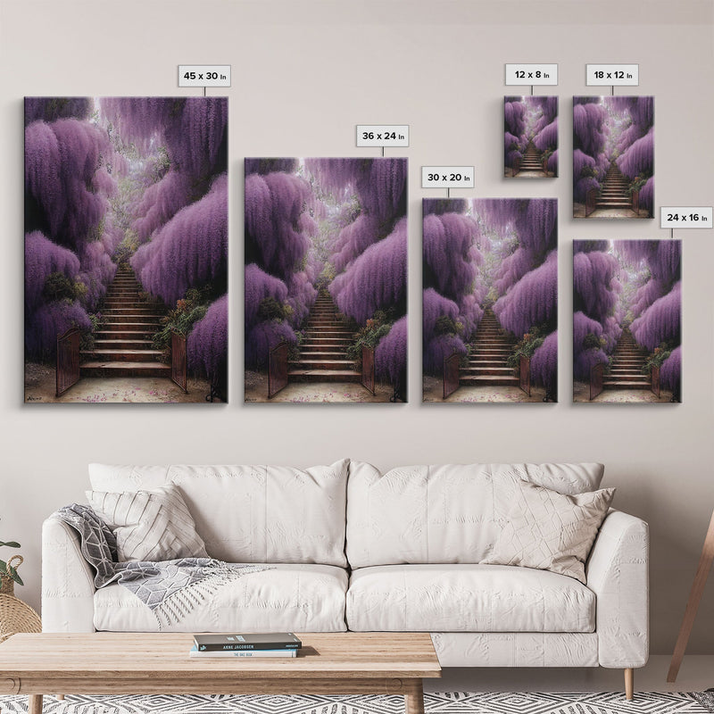 Beautiful Wisteria Garden Walkway Path Wall Art, Fine Art Print, Wall Poster, Wall Print