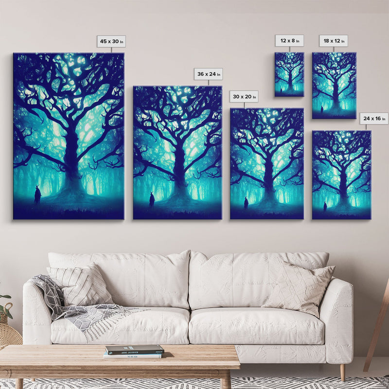 Yggdrasil, Nordic Mythology, Tree of Life, Framed Canvas Print, Ready To Hang Framed Wall Art, Living Room Wall Hanging