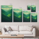 Emerald Green Landscape, Rolling Hills of Ireland, Framed Canvas Print, Ready To Hang Framed Wall Art, Living Room Wall Hanging