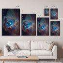 The Stars Glow At Night, framed canvas print, watercolor space painting