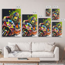 Pop Art Moto Racer, Motorcycle Art, WPAP Style, Framed Canvas Print, Graffiti style motorcycle art, dirt bike racer art