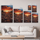 Abandoned Train Tracks Somewhere In The Arizona Desert, Framed Canvas Print, Western Decor