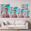 Shiba Inu Wall Print, Dog Wall Art, Dog With Shades, Pink Suit, Funny Wall Art, Framed Wall Art, Framed Canvas, Wall Print, Wall Canvas