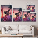 Pug Wall Print, Dog Wall Art, Dog Sunglasses, Dog In Pink Jacket, Funny Art, Framed Wall Art, Framed Canvas, Wall Print, Wall Canvas