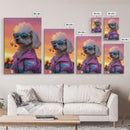 Shih Tzu Wall Print, Dog Wall Art, Dog Sunglasses, Dog In Pink Tracksuit, Funny Art, Framed Wall Art, Framed Canvas, Wall Print, Wall Canvas