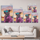 Shih Tzu Wall Print, Dog Print, Dog Sunglasses, Dog In Pink Tracksuit, Funny Art, Framed Wall Art, Framed Canvas, Wall Print, Wall Canvas