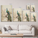 peacock wall art | peacock art print | boho wall art | peacock poster | mid century modern art | home office wall art | Farmhouse Canvas Art