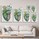 Florapunk Heart, Anatomical Heart Painting Canvas Print, Watercolor Heart, Human Heart, Pond Heart, Marsh Painting, Waterlily, Lily pads
