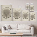 Framed Wall Art Canvas Print, Tree Cross Section, Tree Rings, Rustic Art, Farmhouse Decor, Oak Wood Tree Rings, Illustration, Gift For Him