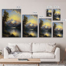 Mountain With Lines Canvas Print, Canvas and Wood Wall Art Decor Canvas Nursery Sign Picture Living Room, Framed Wall Art