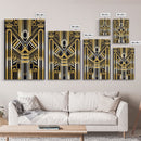 Art Deco Pattern Wall art, Framed Canvas Print, Art Deco, Gold art, Geometric art, Wall decor, Midcentury Modern, Lines art, Wall decor