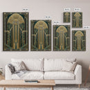 Art Deco Wall art | Framed Canvas Print | Art Deco | Gold & green art | Beautiful art | Midcentury Modern | Office decor | Stained glass art