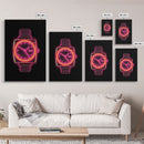 Vaporwave Wrist Watch Wall Decor, Vibrant Watch Wall Art, Minimalist Print, Wall Decor, Canvas Print, Wall Art, Framed Canvas