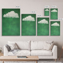 Dark Green Rain Cloud Wall Art, Framed Canvas Or Poster Print, Abstract Art Print, Minimalist Wall Decor, Maximalist Decor, Emerald Green