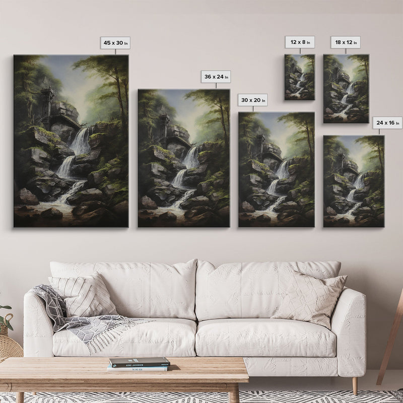 Waterfalls Wall Art, Nature Art Print, River Art, Canvas Print, Wall Art, Vertical Art, Farmhouse Wall Decor, Bedroom Prints, Unique Gift