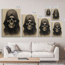 Skull Decor, Charcoal Drawing, Gothic Home Decor, Canvas Print, Wall Art, Vertical Art, Skull Gift, Human Skull Decor, Modern Art Prints